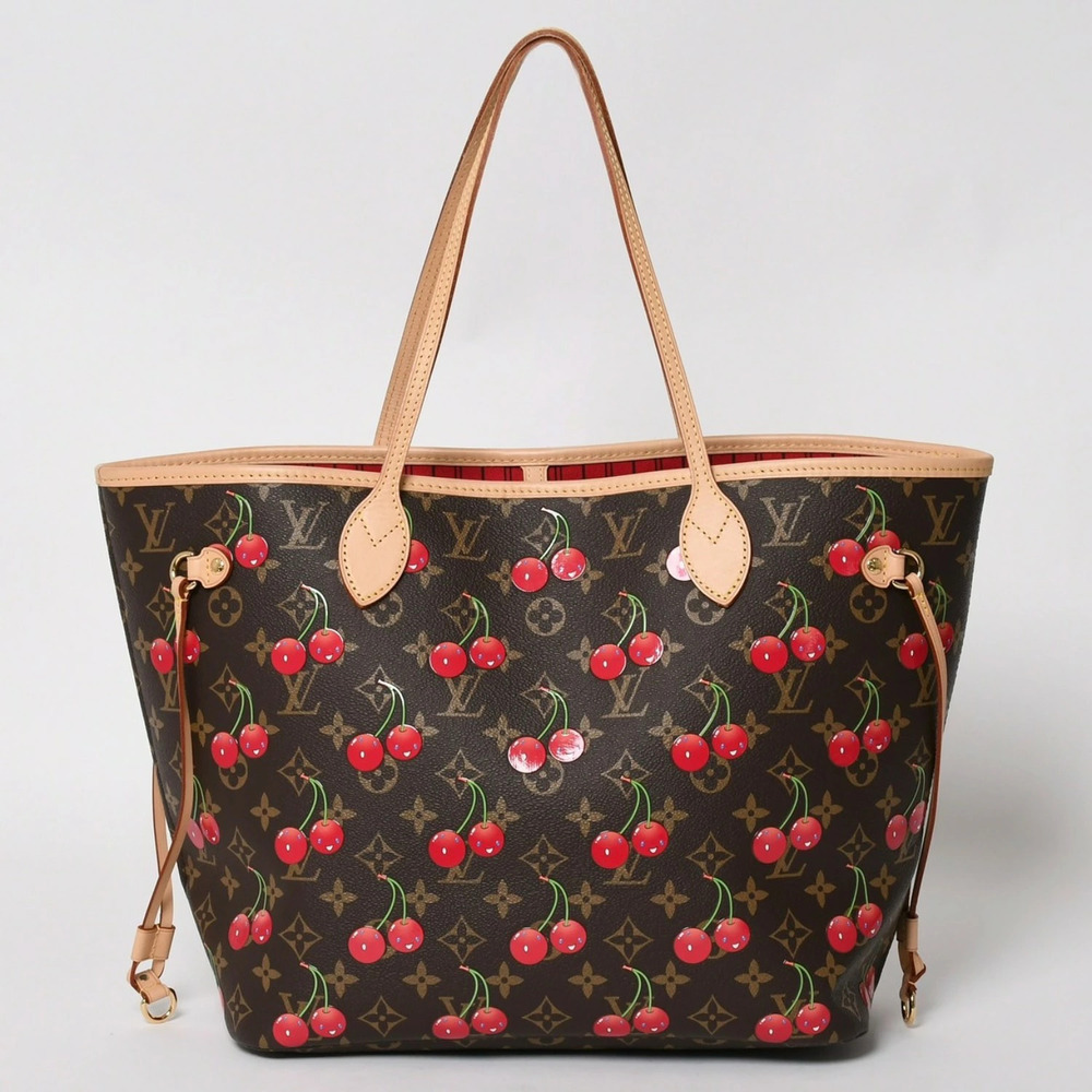 LOUIS VUITTON TM Takashi Murakami Neverfull Tote Bag Monogram Cherry Red Brown